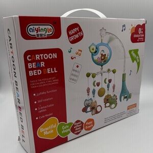 Aiyingle Cartoon Bear Bed Bell Mobile - Blue & Green